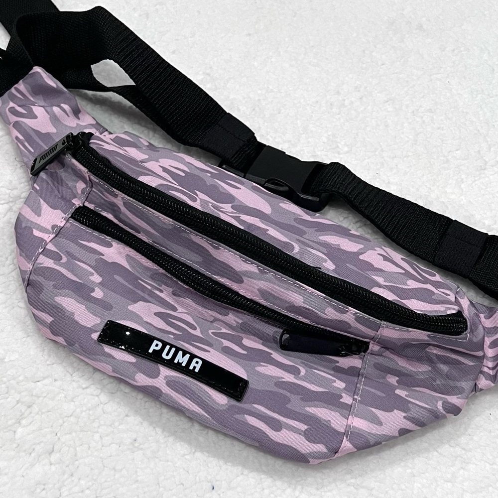 Puma Pink and Black Belt Bag Sporty Design